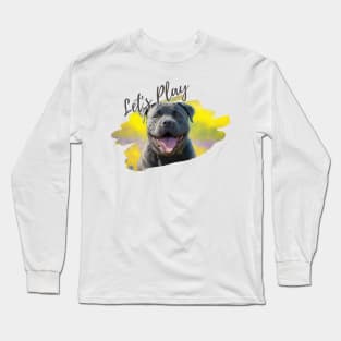 Wildflowers and Cane Corso Impressionist Art Print Long Sleeve T-Shirt